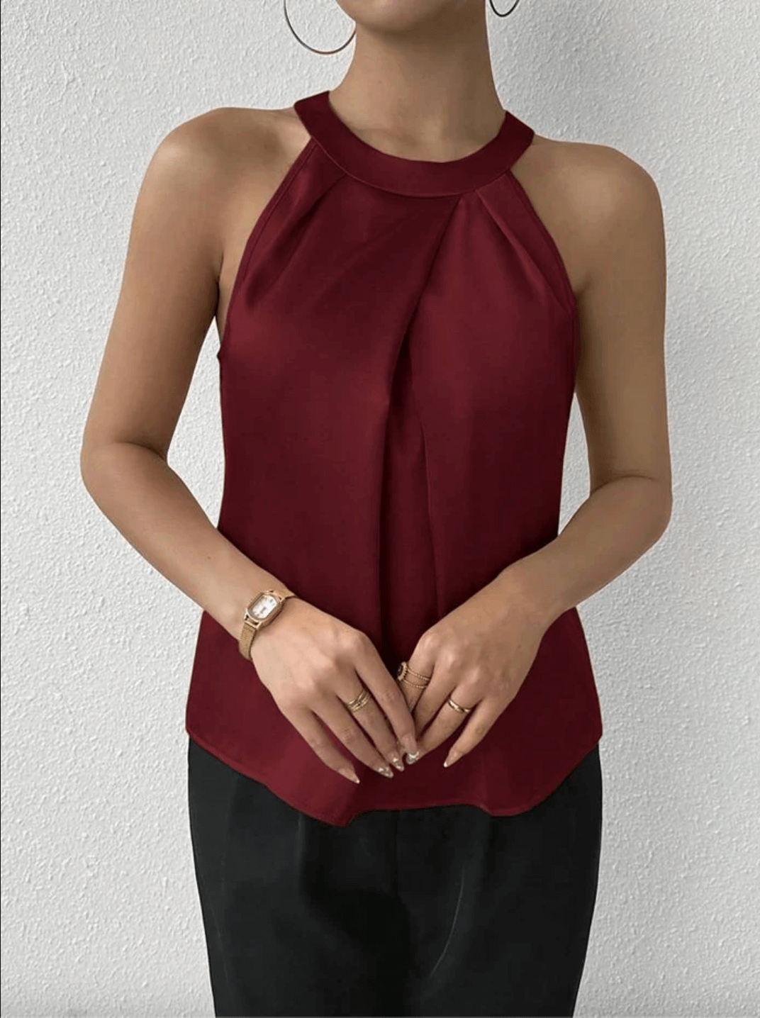 Skye - Chic Satin Blouse with Off-Shoulder Design