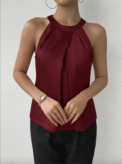 Skye - Chic Satin Blouse with Off-Shoulder Design